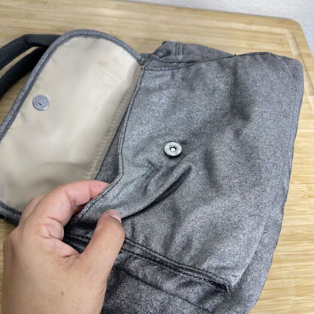 Kipling Shoulder Bag Nylon Silver Grey Felix Mini Double Handle Tote Purse - Picture 4 of 14